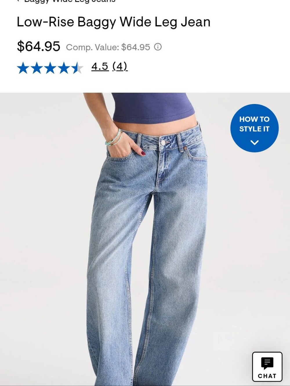 Aeropostale Women’s Medium Blue Wide-Leg Jeans